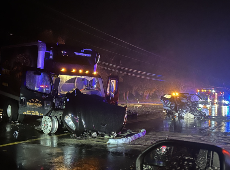 Scene of the fatal Lankford Hwy crash on Nov. 21, 2023 (Photo: VSP)