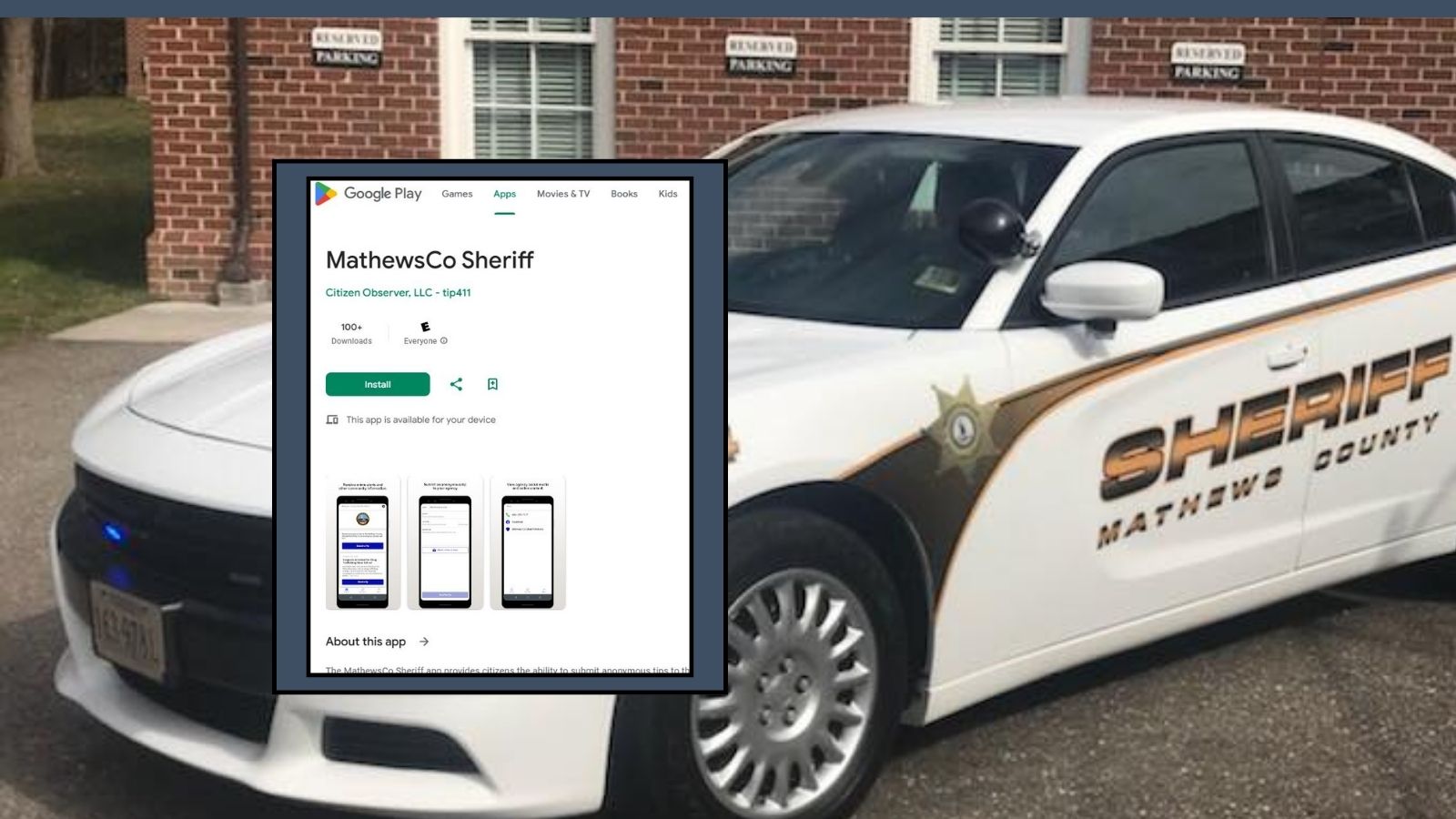 Mathews Sheriff’s Office uses drug money to launch an app