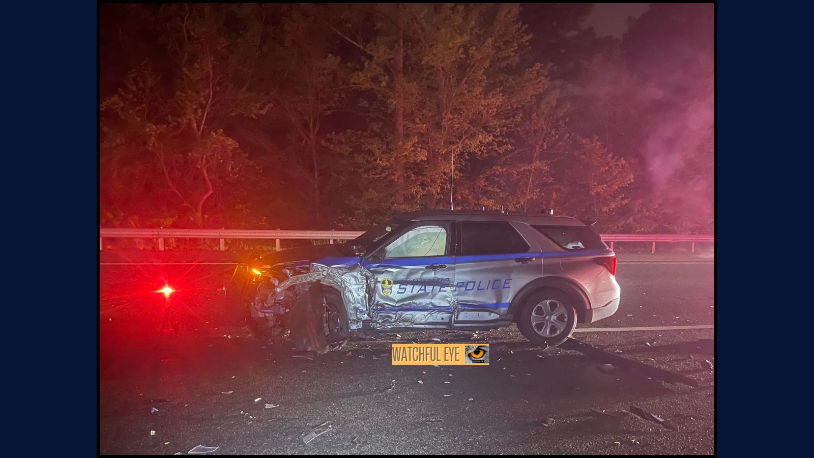 Virginia State Trooper caused a crash to stop wrong-way driver